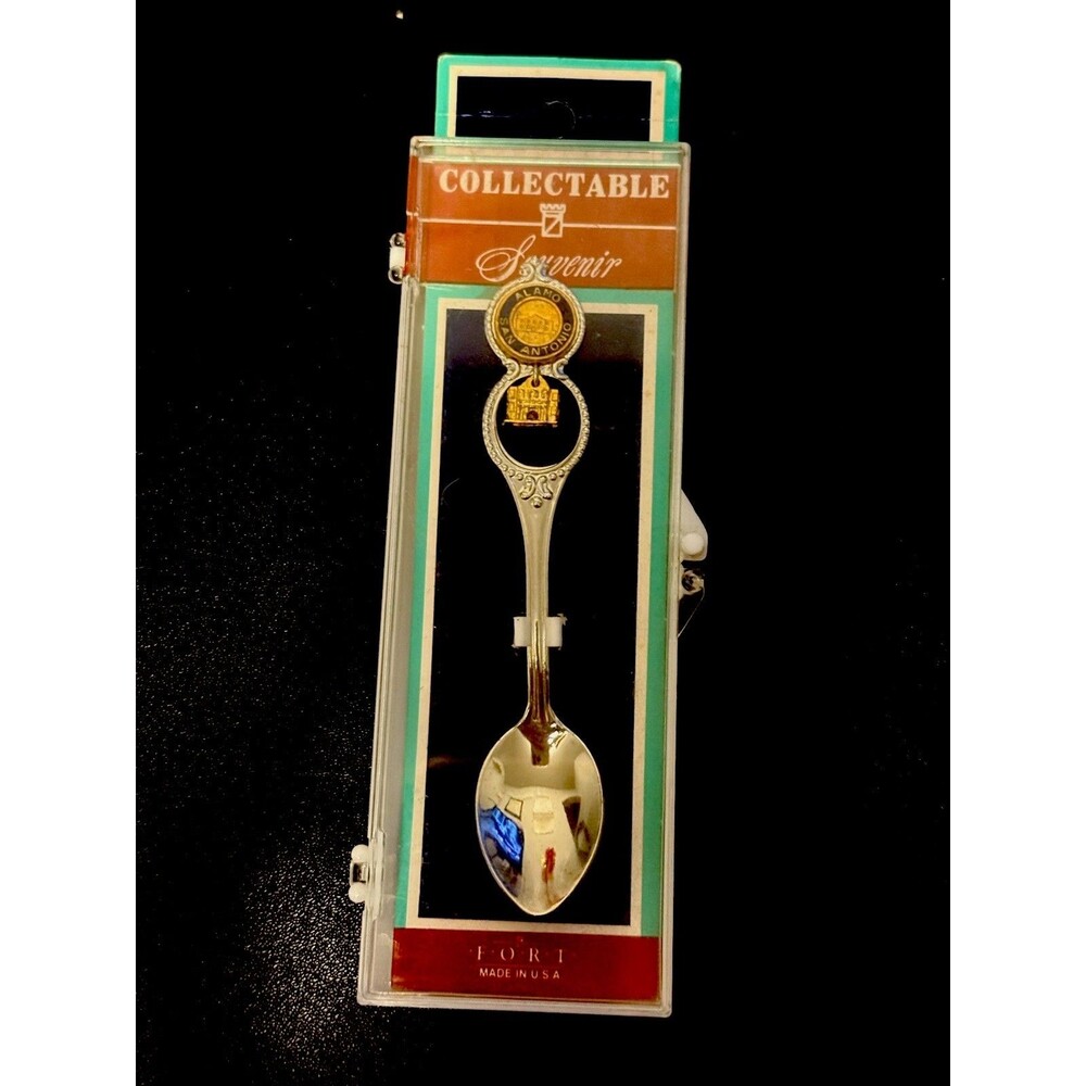 NEW In Box Vintage Fort Alamo Souvenir Spoon Silver Made In USA Collectable